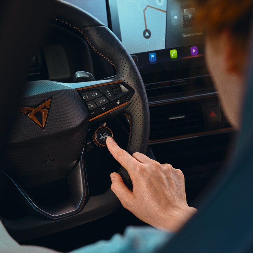 new cupra formentor compact suv with satellite control steering wheel