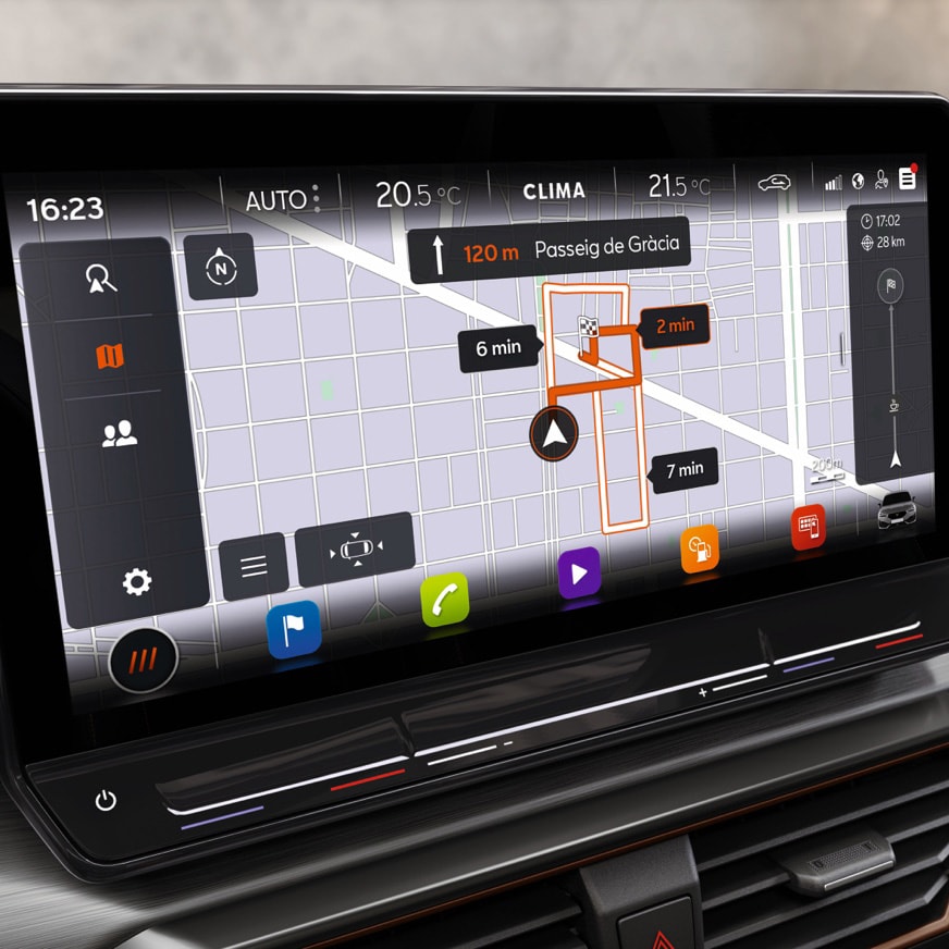 cupra connect online navigation screen