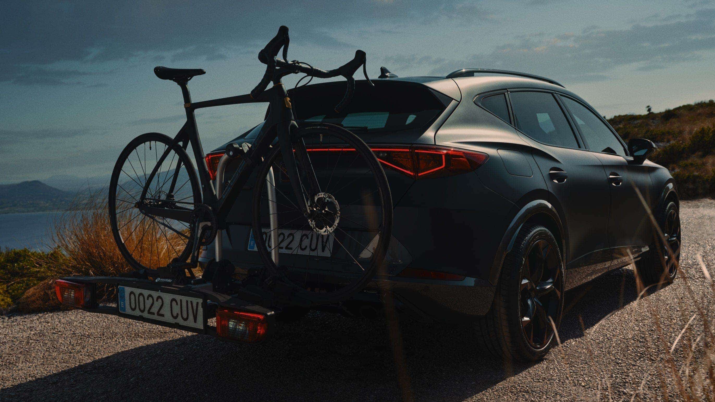 CUPRA Formentor towing bike rack accessory.