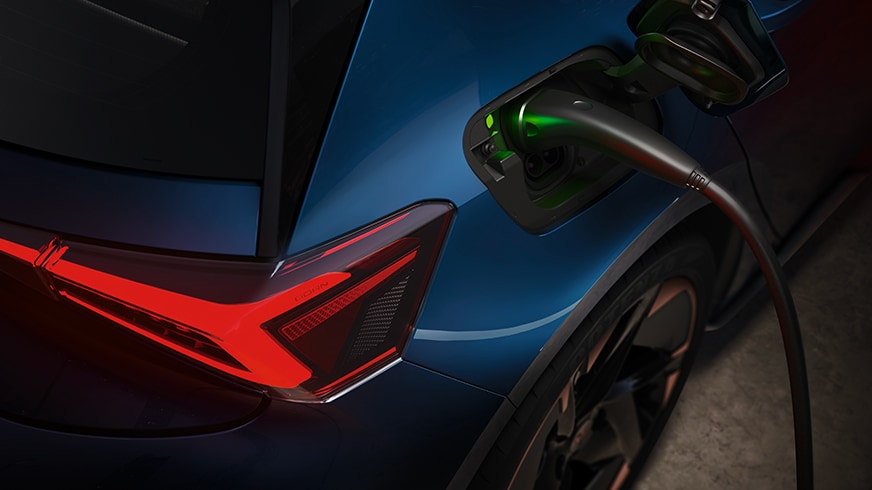 CUPRA Born electric car charging plug